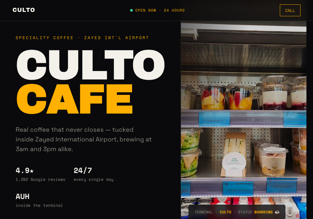 Culto Cafe website